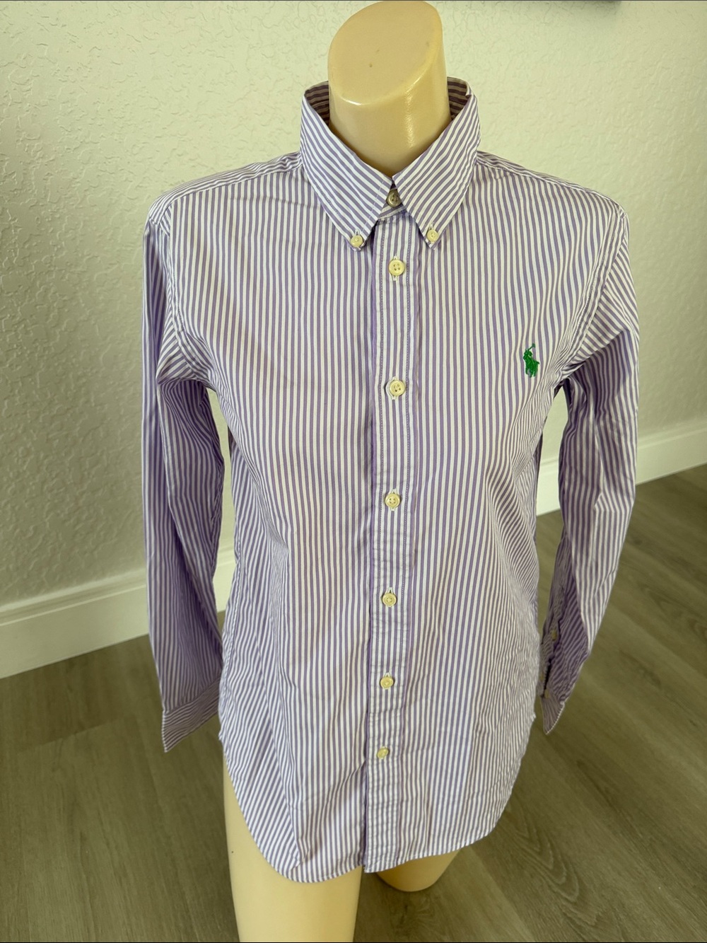 Ralph Lauren Lavender purple White Striped Button-Down Shirt